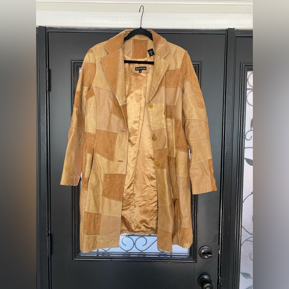 Leather Patchwork coat